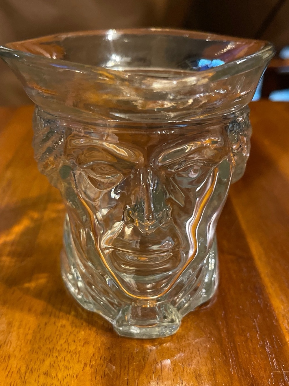 Vintage Avon Clear Glass George Washington Bust Figural Votive Holder Toothpick